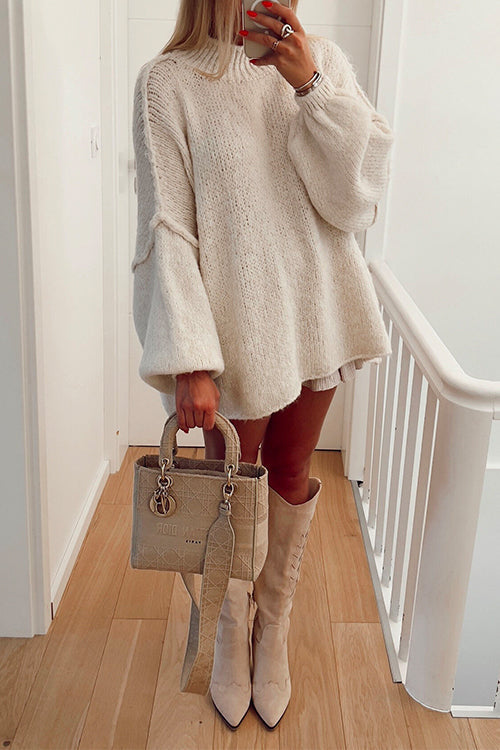 Drop Shoulder Plain Casual Pullover Sweater
