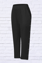 Full Size Side Decor Button Casual Wide Leg Pants Plus Size