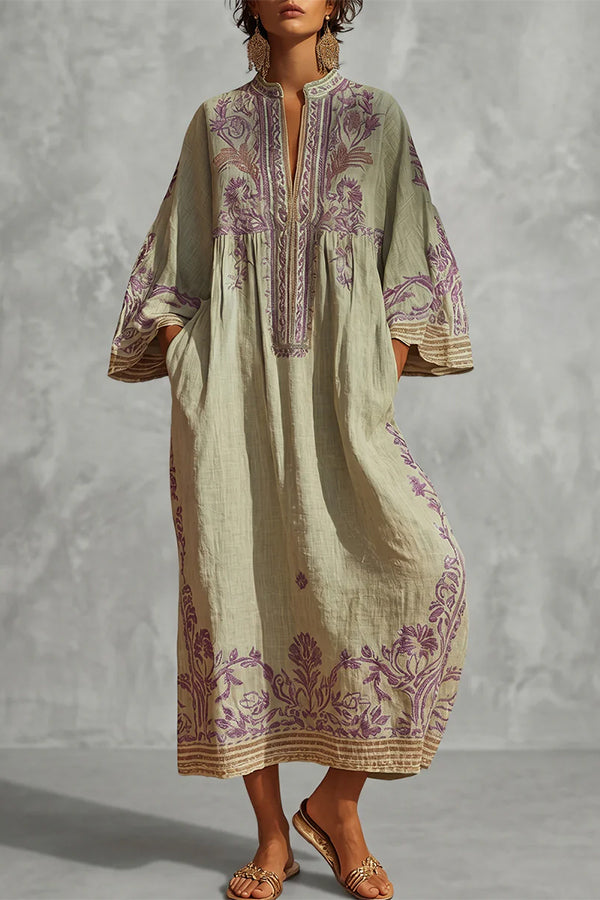 The Sage & Lavender Embroidered Kaftan