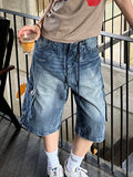 American Washed Loose Denim Shorts