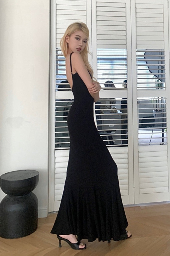 Spaghetti Strap Backless Dress
