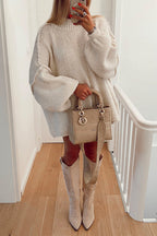 Drop Shoulder Plain Casual Pullover Sweater