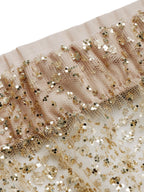 Beach Cover-up With Slits And Tie-up Shimmering Sequined Skirt