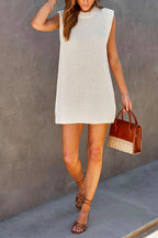 Sleeveless Round Neck Side Split A-line Knitting Dress