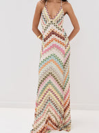 Colorful Crochet Lace Camisole Maxi Dress