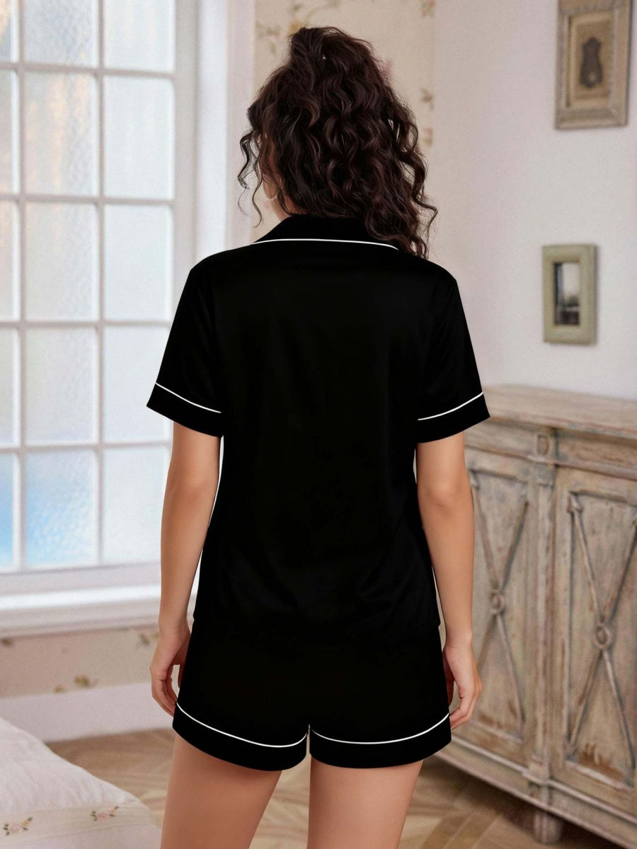 Cardigan Short-sleeved Shirt And Shorts Set That Can Be Worn As Loungewear