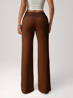 Lace-trimmed Casual Sexy Yoga Flared Pants