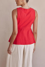 Single Breasted Pocketed Solid Vest