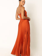 Camisoles Green Formal Dress Crimp Maxi Dresses