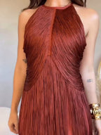 Halter Tassel Reunion Formal Dress Maxi Dresses