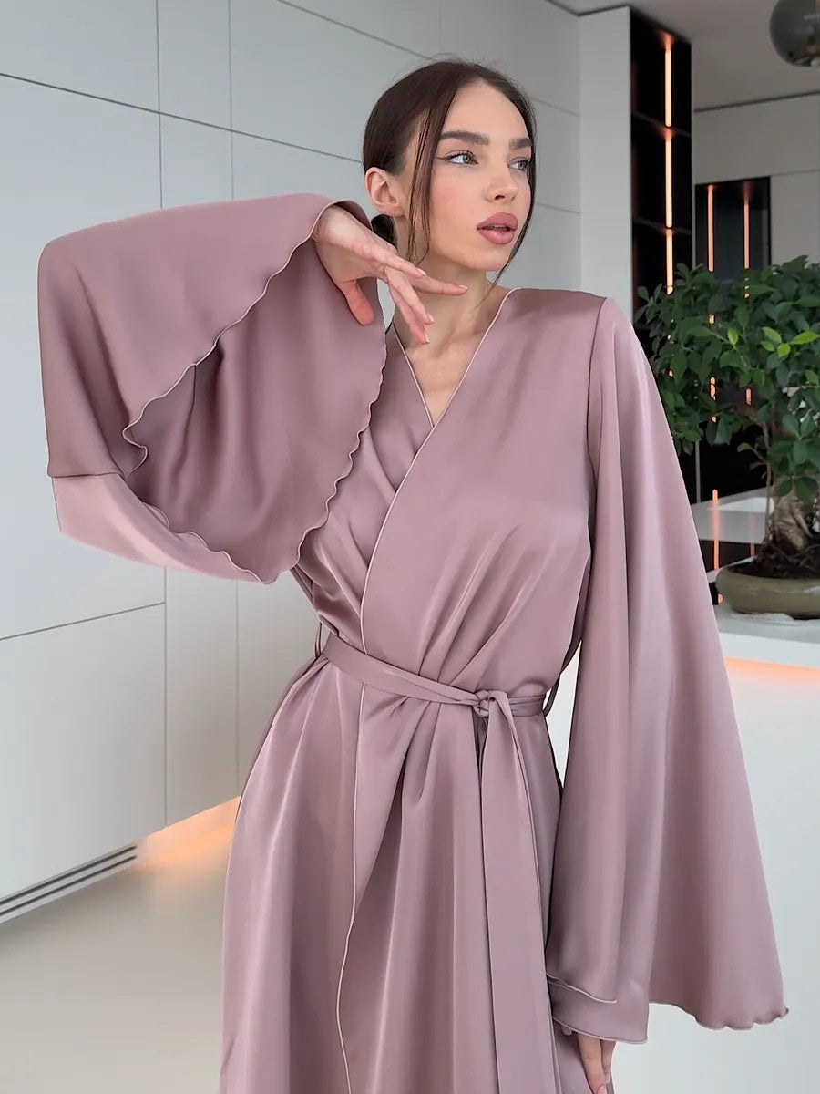 V-neck Thin Strap Nightgown Lazy Style Parties Mini&Short Dresses