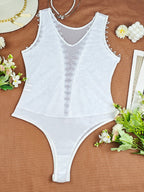 Lace Trim Hollow Bodysuits