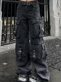 Retro Multi-Pockets Cargo Jeans