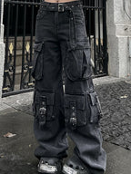 Retro Multi-Pockets Cargo Jeans