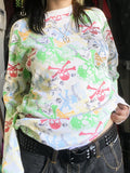 All Over Skull Print Long Sleeve Knit