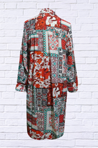 Printed Button Up Long Sleeve Top
