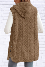 Cozy Sherpa Fleece Hooded Vest Coat