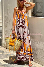 Sunday__ Color Palette Ethnic Printed Loose Cami Maxi Dress