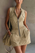 Luna Sleeveless Zip Cargo Dress