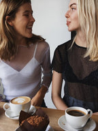 Long-sleeved Sheer Mesh Top
