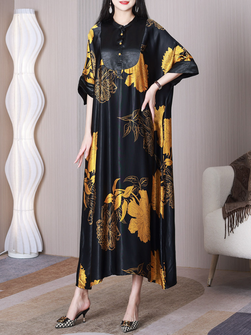 Beauty Queen Stand Collar A-line Dress