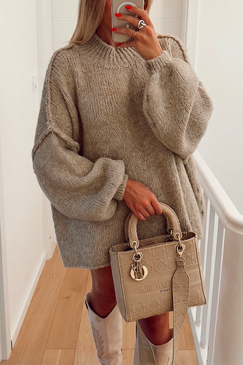 Drop Shoulder Plain Casual Pullover Sweater