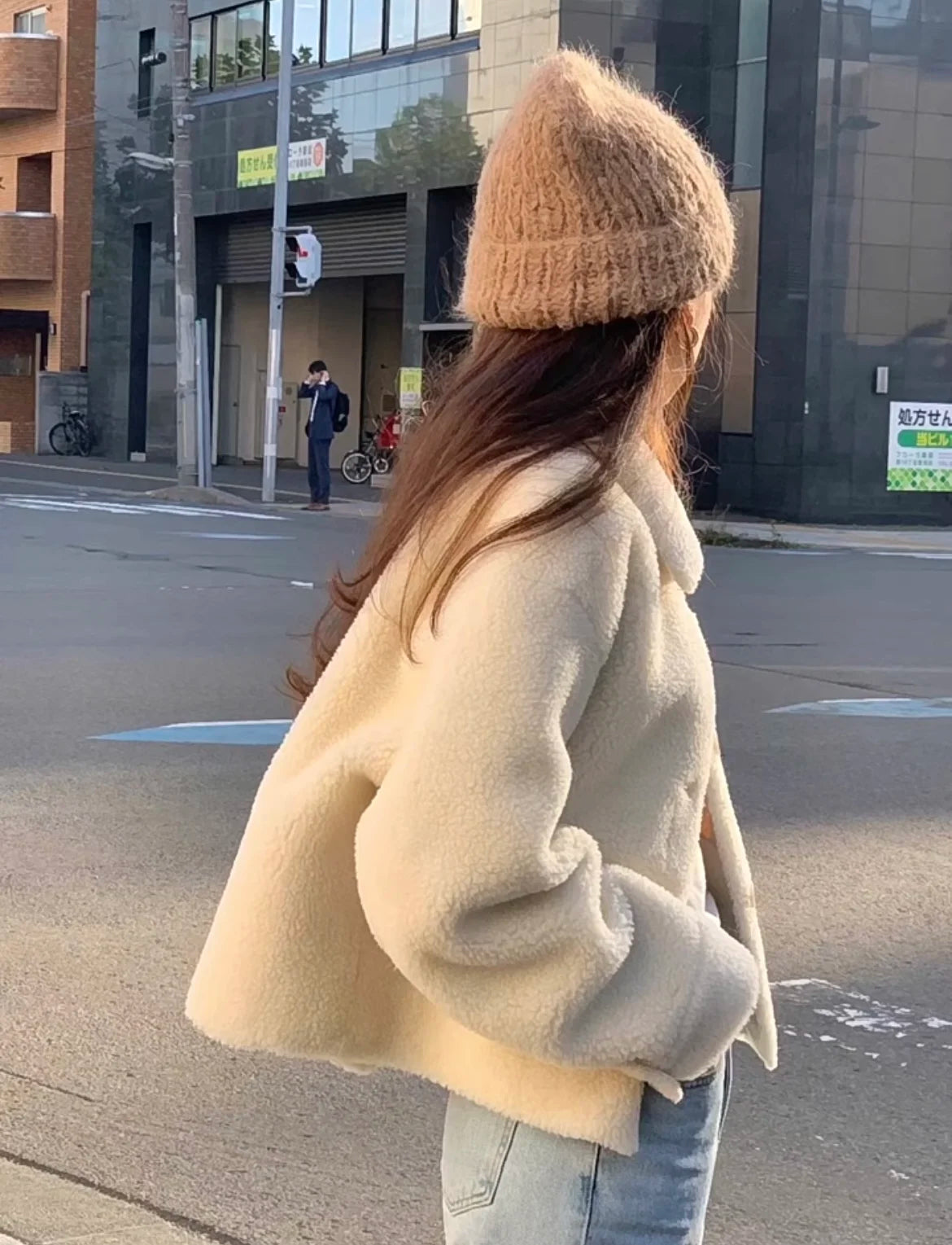 | Long Sleeve White Winter Coat