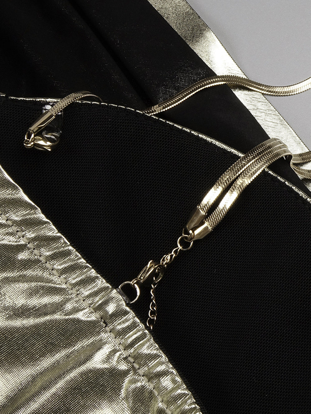 Corset Bustier Cowl Neck Crisscross Strap Ruched Metallic Bodycon Midi Dress