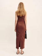 Square Collar Cotton And Linen Camisoles Leisure Temperament Maxi Dresses