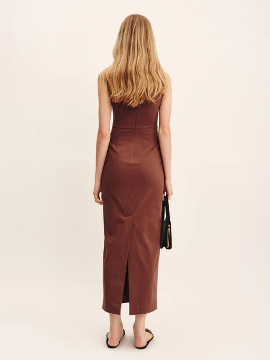 Square Collar Cotton And Linen Camisoles Leisure Temperament Maxi Dresses