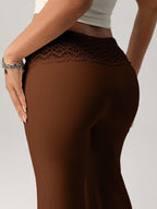 Lace-trimmed Casual Sexy Yoga Flared Pants