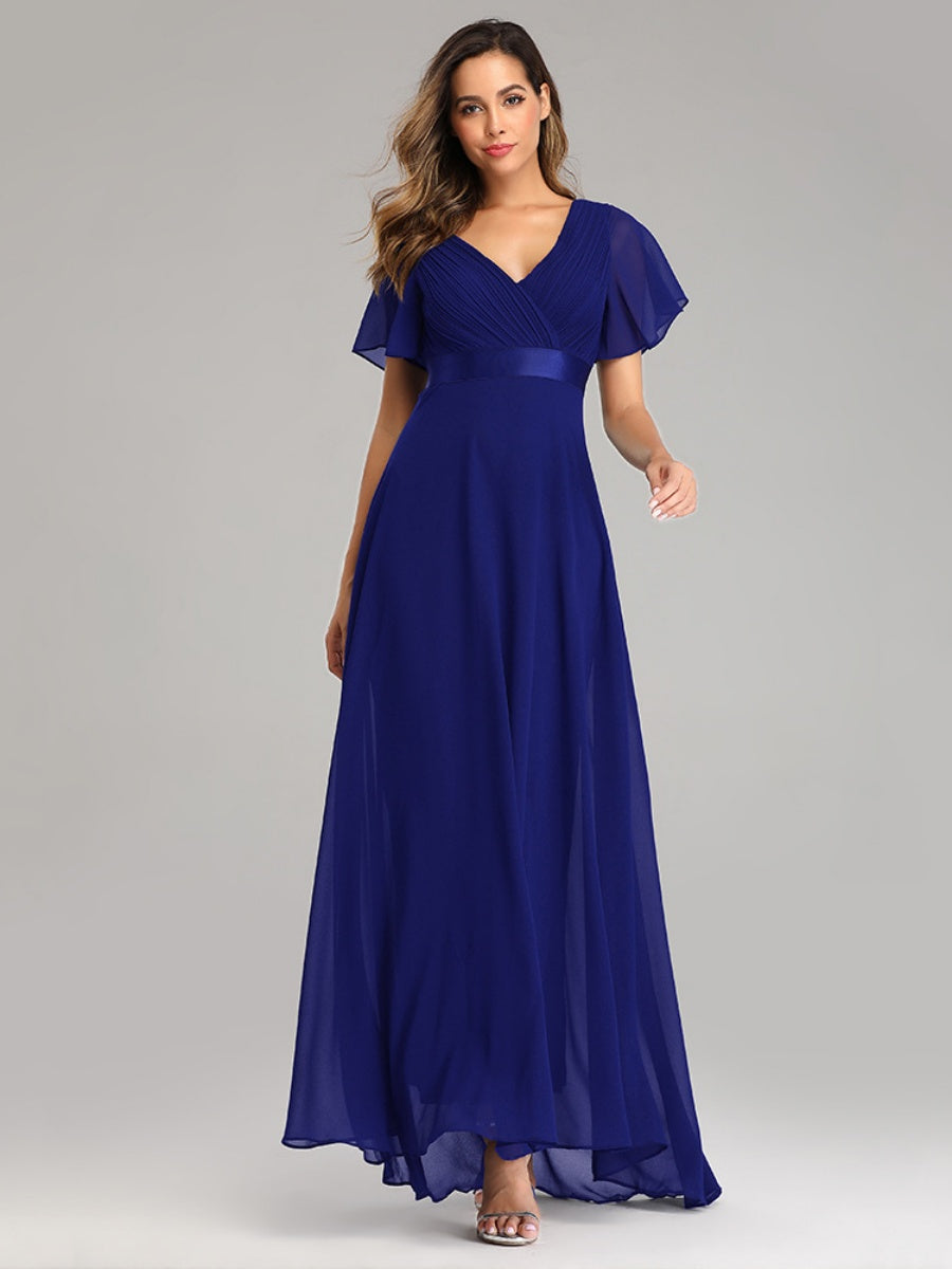 V-neck Chiffon Large Skirt Temperament Formal Dress Maxi Dresses