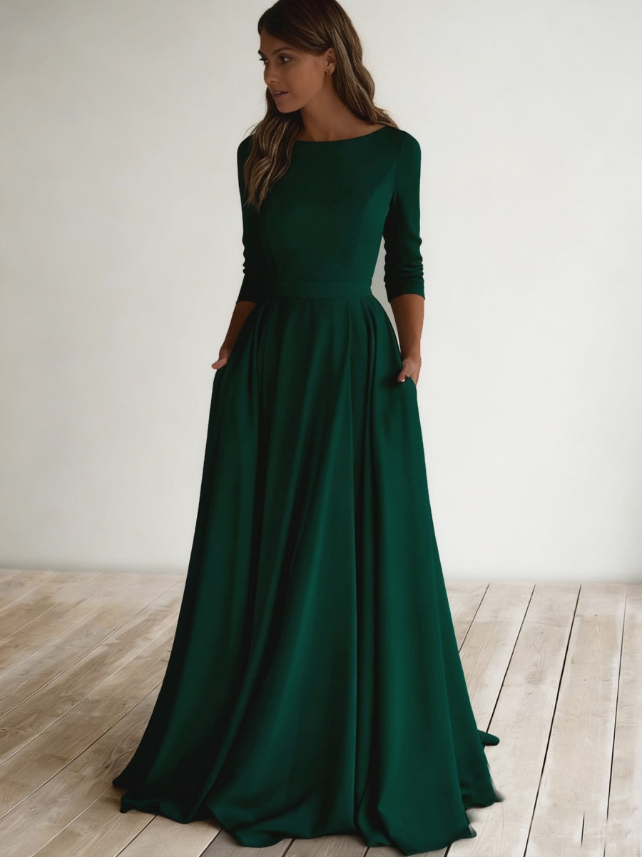 Simplicity Long Sleeve Parties Maxi Dresses