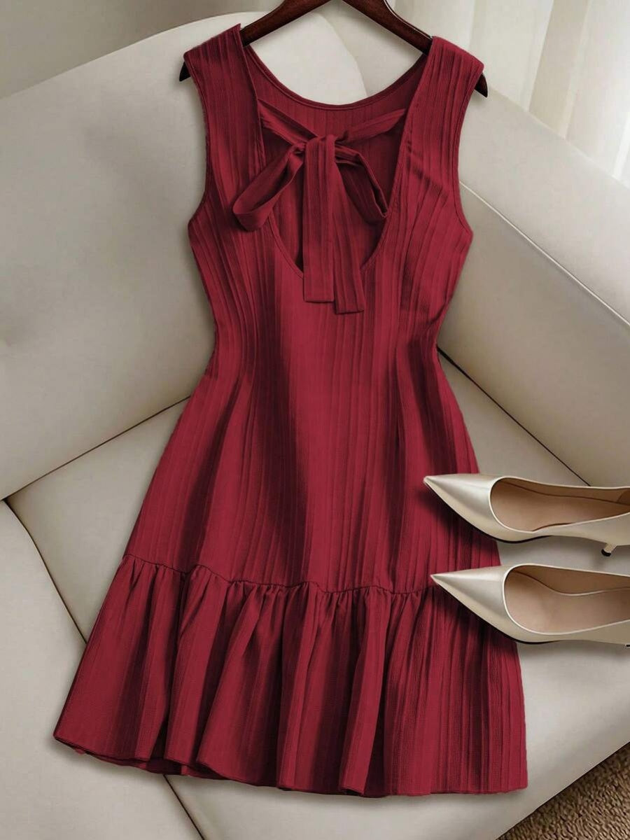 Backless Bandage Bow Mini&Short Dresses