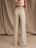 Commuting Loose High-waisted Straight Wide-leg Trousers