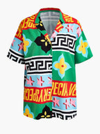 Printed Vacation Long-sleeved Shirt Pants Wide Leg Set 2-piece Sets