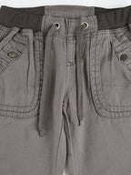Retro Pocket Color-blocked Ribbed Low-rise Jeans