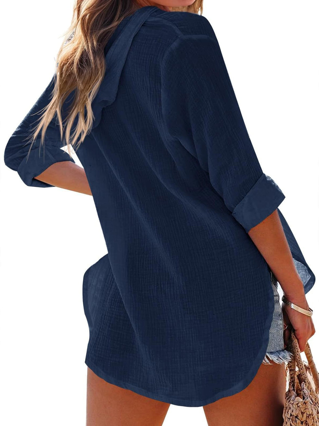 Long-sleeved V-neck Pocket Hoodie