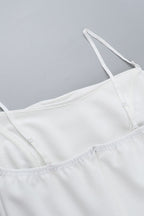 Cowl Neck Strapless Waist-Cinched Party Dress
