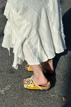 Candy Color Embroidery Platform Sandals