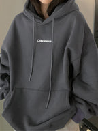 Oversized Logo Graphic Pullover Hoodie