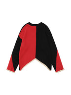 Contrast Star Jacquard Irregular Hem Sweater