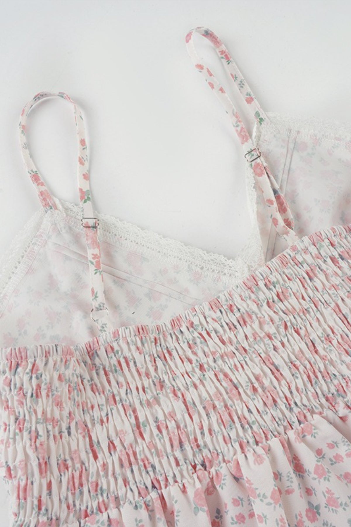 Sweet Floral V Neck  Backless Crop Top