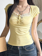 Vintage Lace Short Sleeve Knits