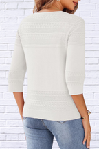 Button Up 3/4 Sleeve Cardigan _ Classic Comfort with a Modern Twist