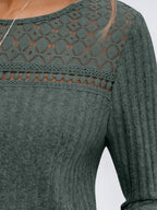 Pit Strip Loose Hollow Lace Stitching T-shirts