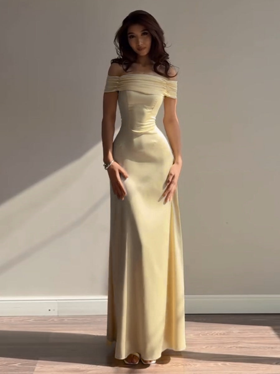 Off Shoulder Hip-hugging Parties Maxi Dresses