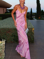 Printed Camisoles Sexy Slit Maxi Dresses