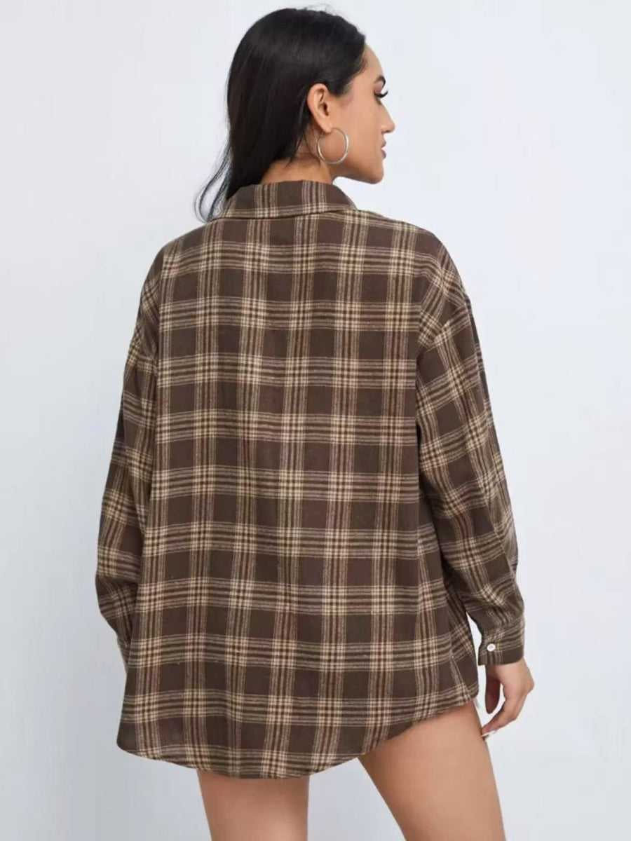 Plaid Oversize Coat Shirts