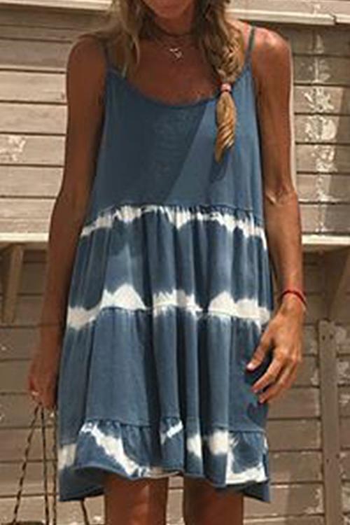Fashion Style Tie Dye Cami Beach Dress